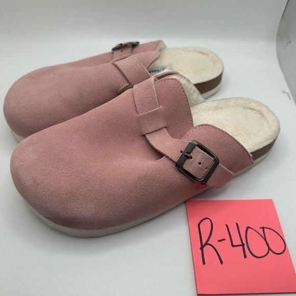 CUSHIONAIRE Women's Hana Cork footbed clog with Genuine Leather upper, Faux Fur - Picture 3 of 7